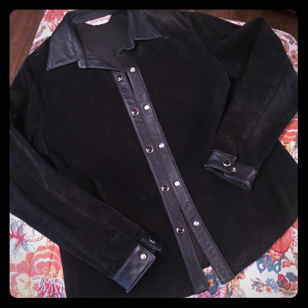 Paola Santini Leather Coat See through